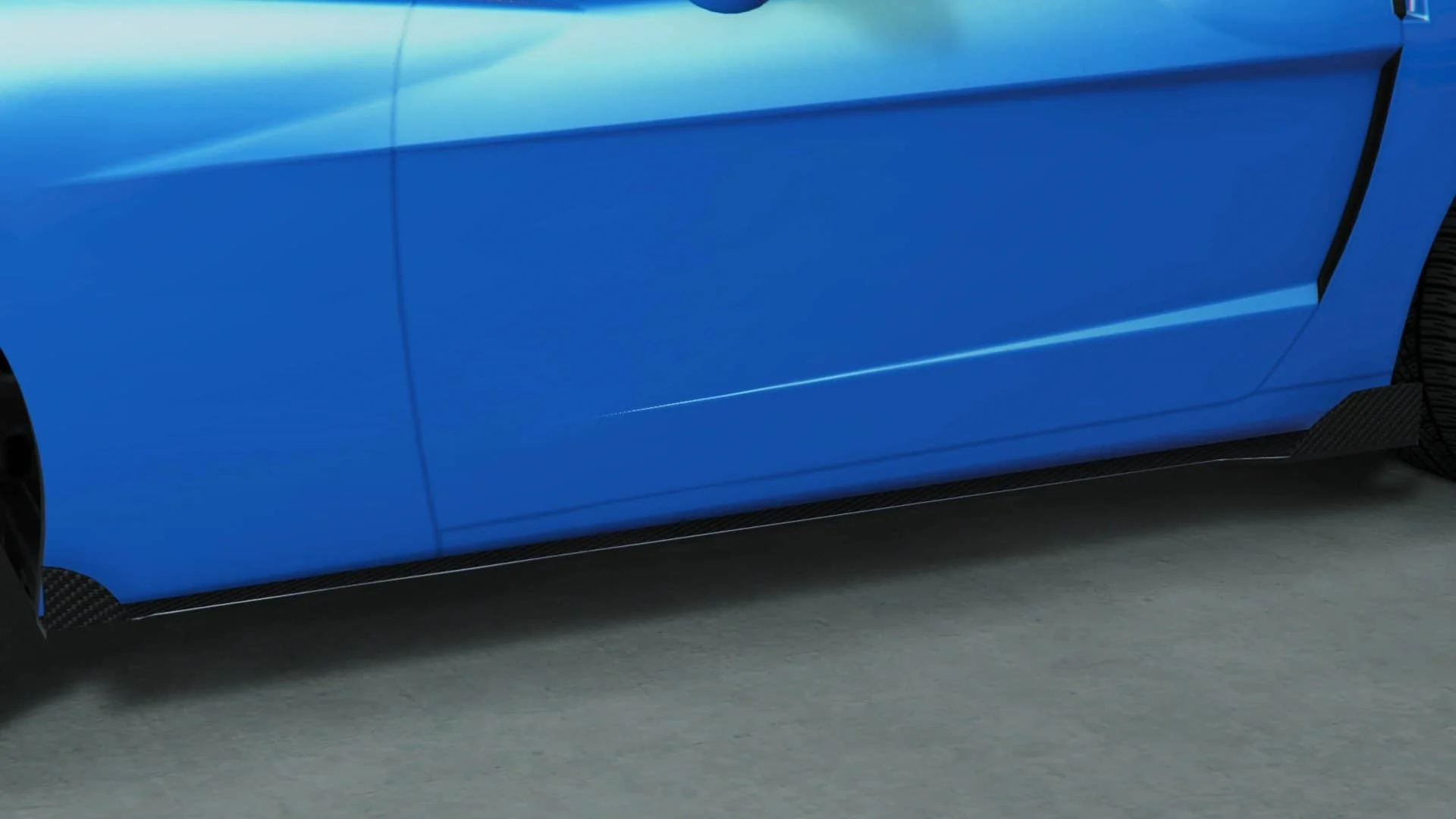 碳纤维翼式侧裙（带副色调装饰）